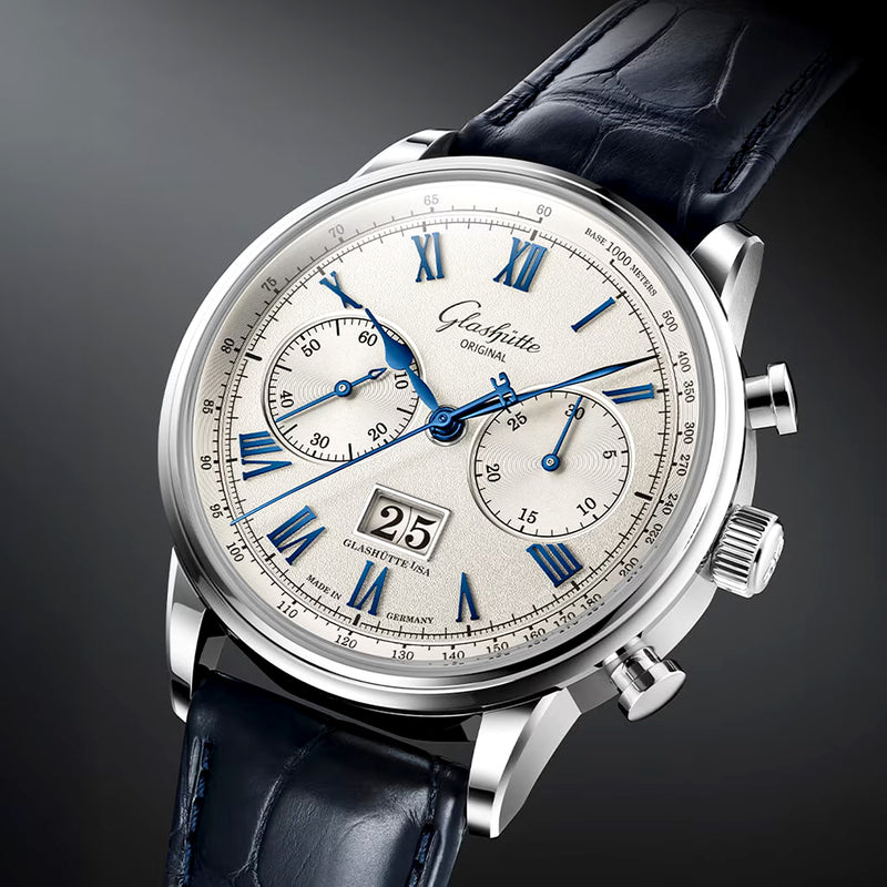 Senator Chronograph 41mm Steel Blue Strap Automatic Watch