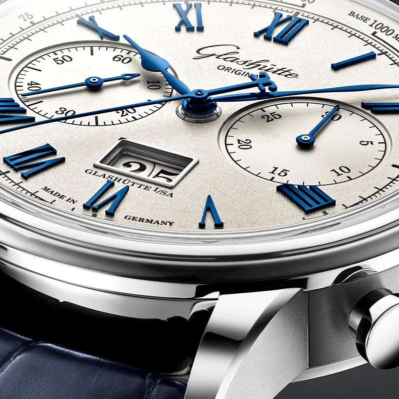 Senator Chronograph 41mm Steel Blue Strap Automatic Watch