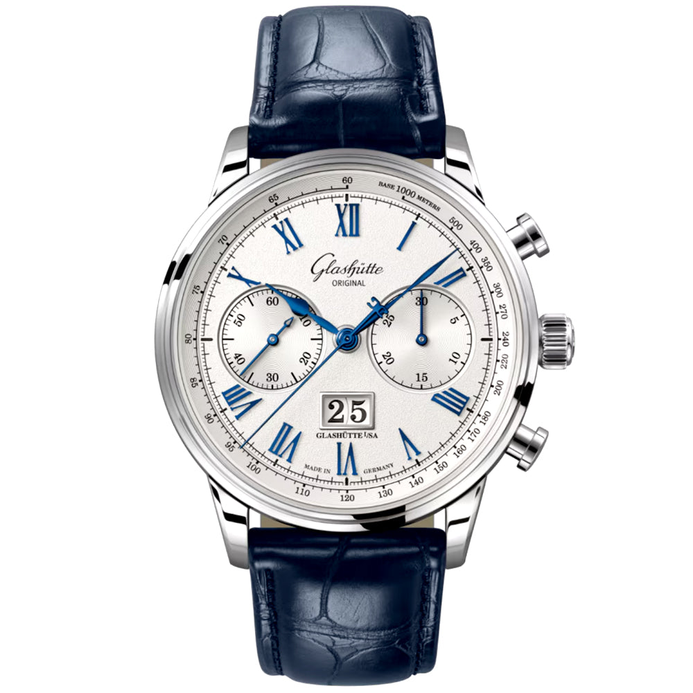 Senator Chronograph 41mm Steel Blue Strap Automatic Watch