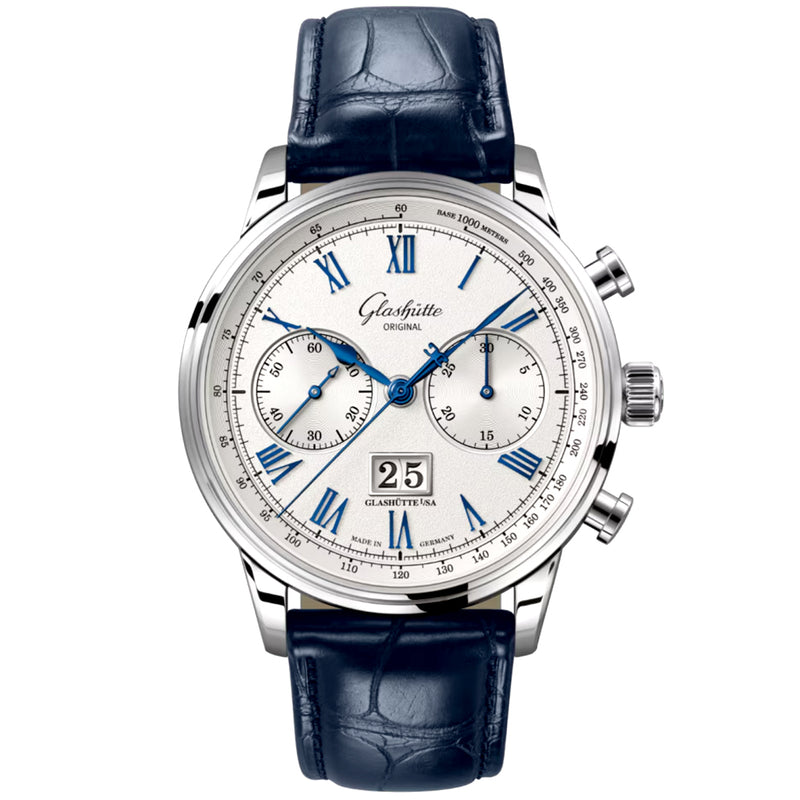 Senator Chronograph 41mm Steel Blue Strap Automatic Watch