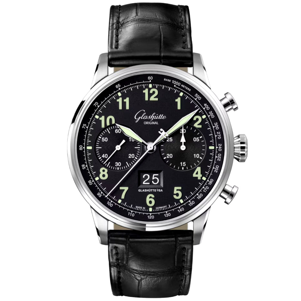 Senator Chronograph Navigator 41mm Leather Strap Automatic Watch