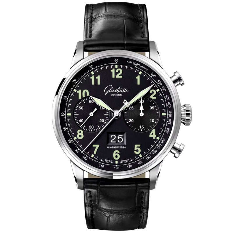 Senator Chronograph Navigator 41mm Leather Strap Automatic Watch