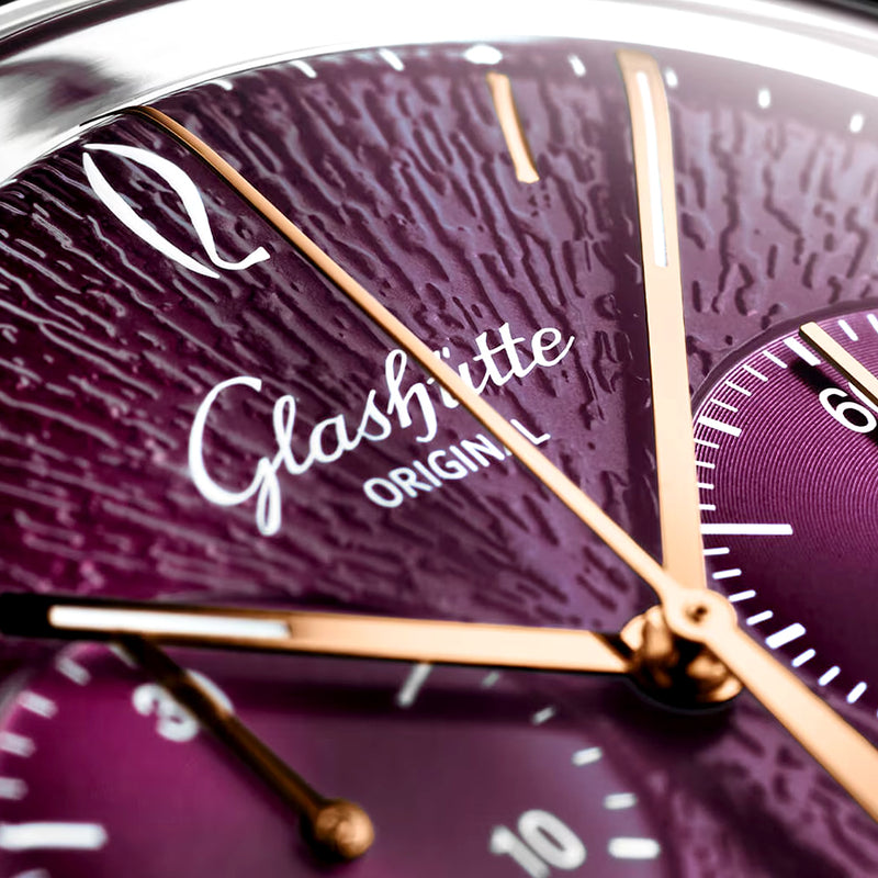 Vintage Sixties Chronograph Limited Edition Purple Dial Strap Watch