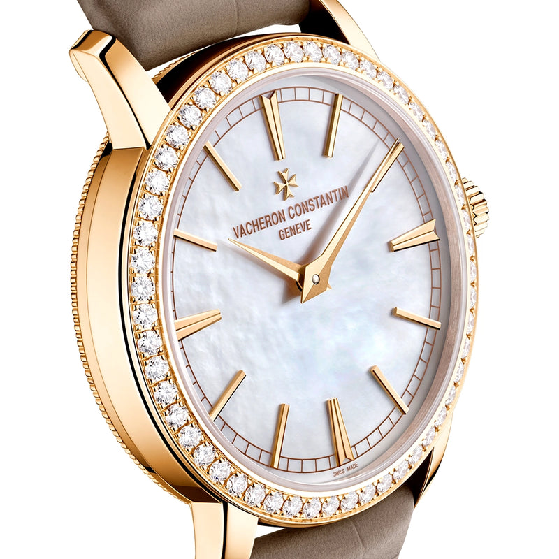 Vacheron Constantin Traditionnelle Manual-Winding 33mm 18ct Pink Gold Diamond Set Watch - Berry's Jewellers