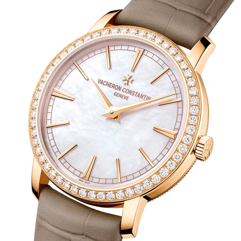 Vacheron Constantin Traditionnelle Manual-Winding 33mm 18ct Pink Gold Diamond Set Watch - Berry's Jewellers