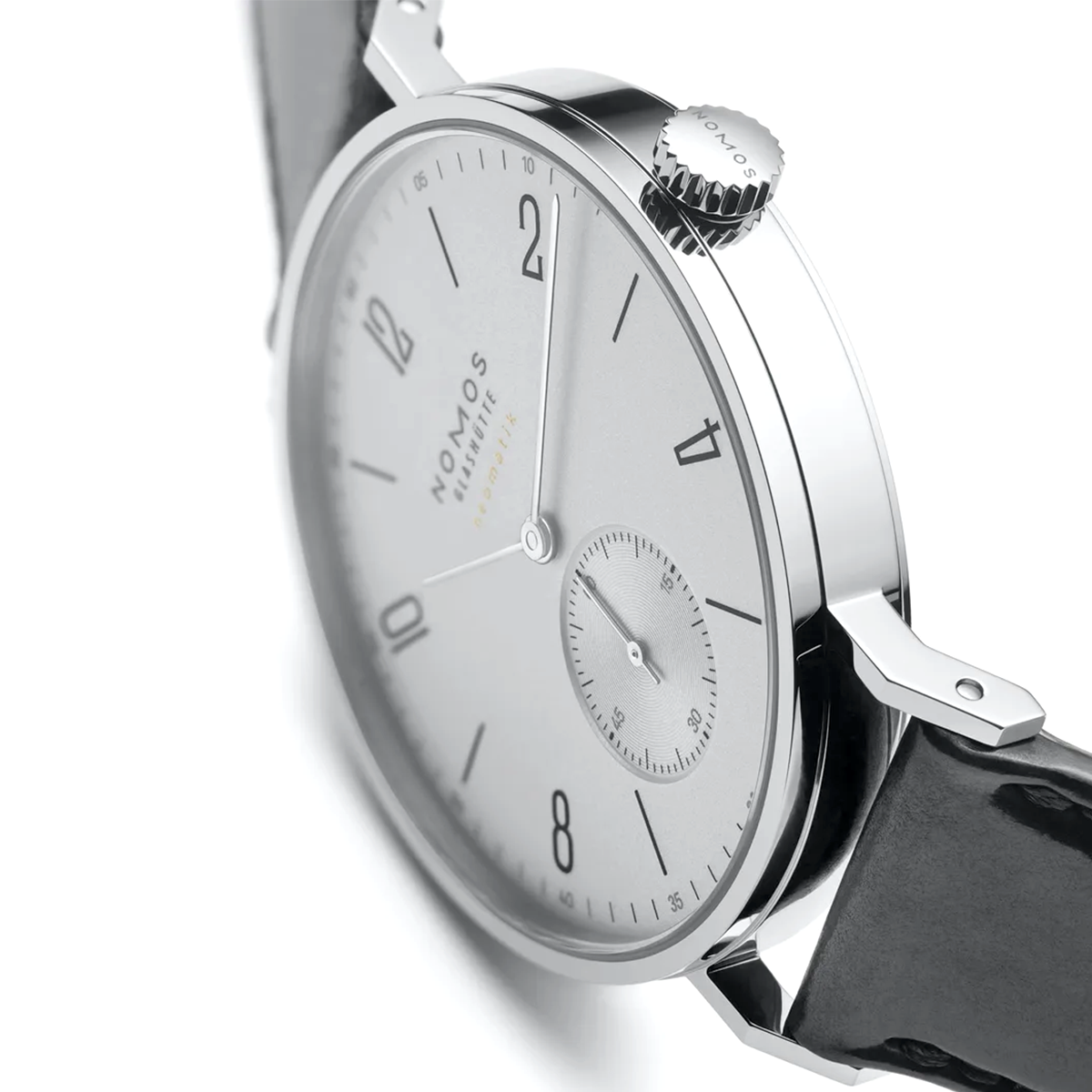 NOMOS Glashütte Tangente Neomatik 39mm Platinum Grey Dial Mens Strap Watch - Berry's Jewellers