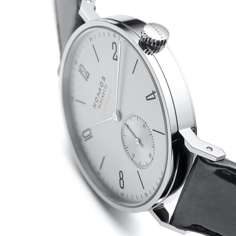 NOMOS Glashütte Tangente Neomatik 39mm Platinum Grey Dial Mens Strap Watch - Berry's Jewellers