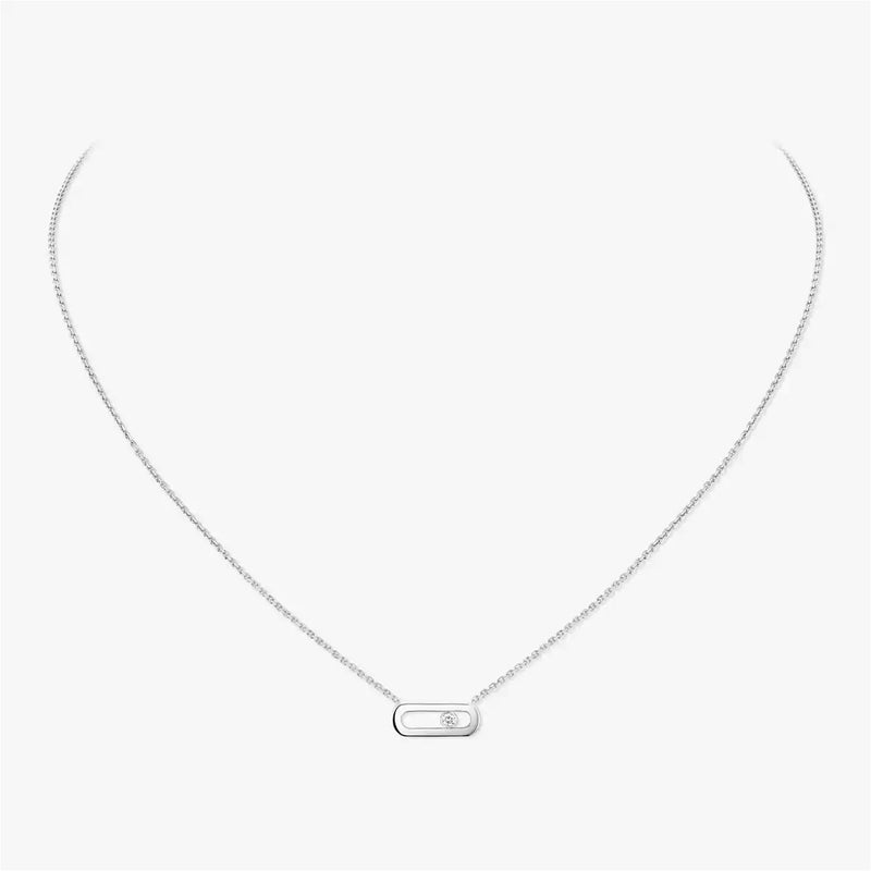 Move Uno 18ct White Gold Diamond Necklace