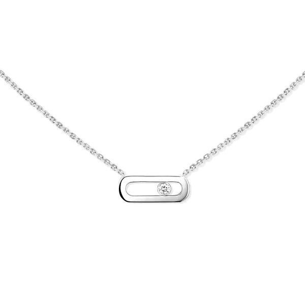 Move Uno 18ct White Gold Diamond Necklace