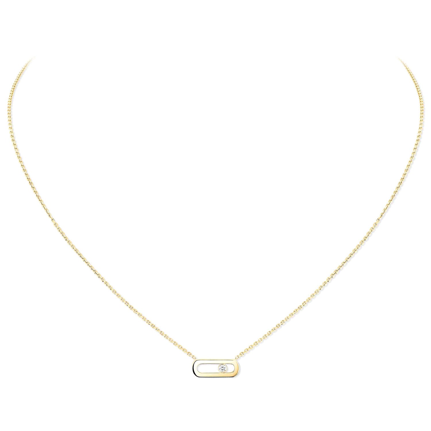 Messika Paris Move Uno 18ct Yellow Gold Diamond Necklace - Berry's Jewellers