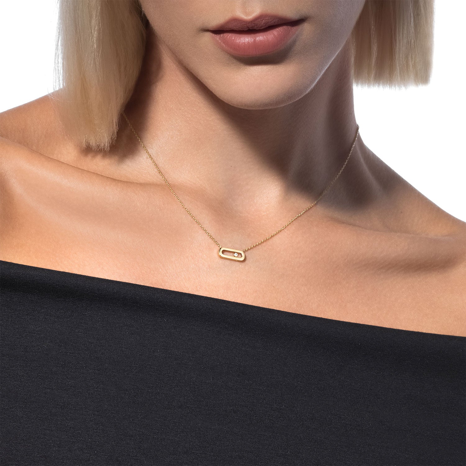 Messika Paris Move Uno 18ct Yellow Gold Diamond Necklace - Berry's Jewellers