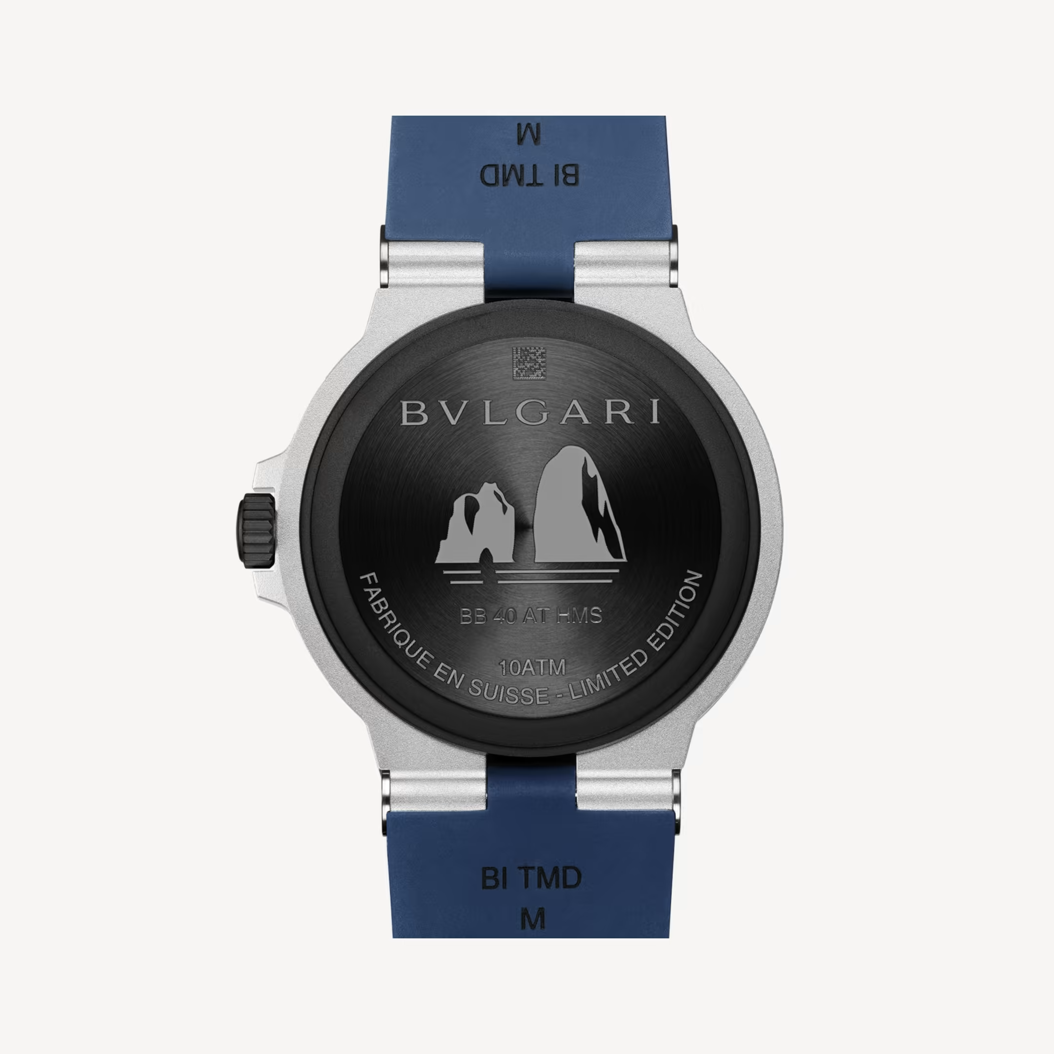 Bvlgari Aluminium Capri Edition Blue Dial Rubber Strap Watch