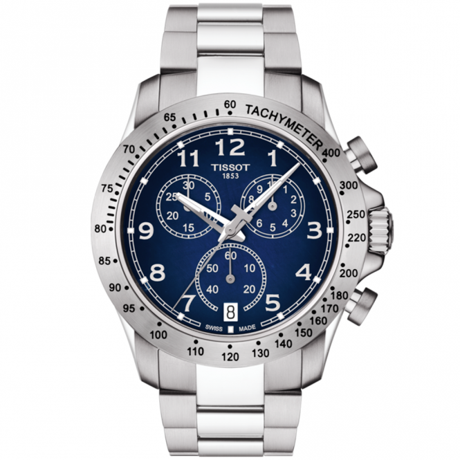 V8 43mm Blue Dial & Steel Bezel Men's Bracelet Watch
