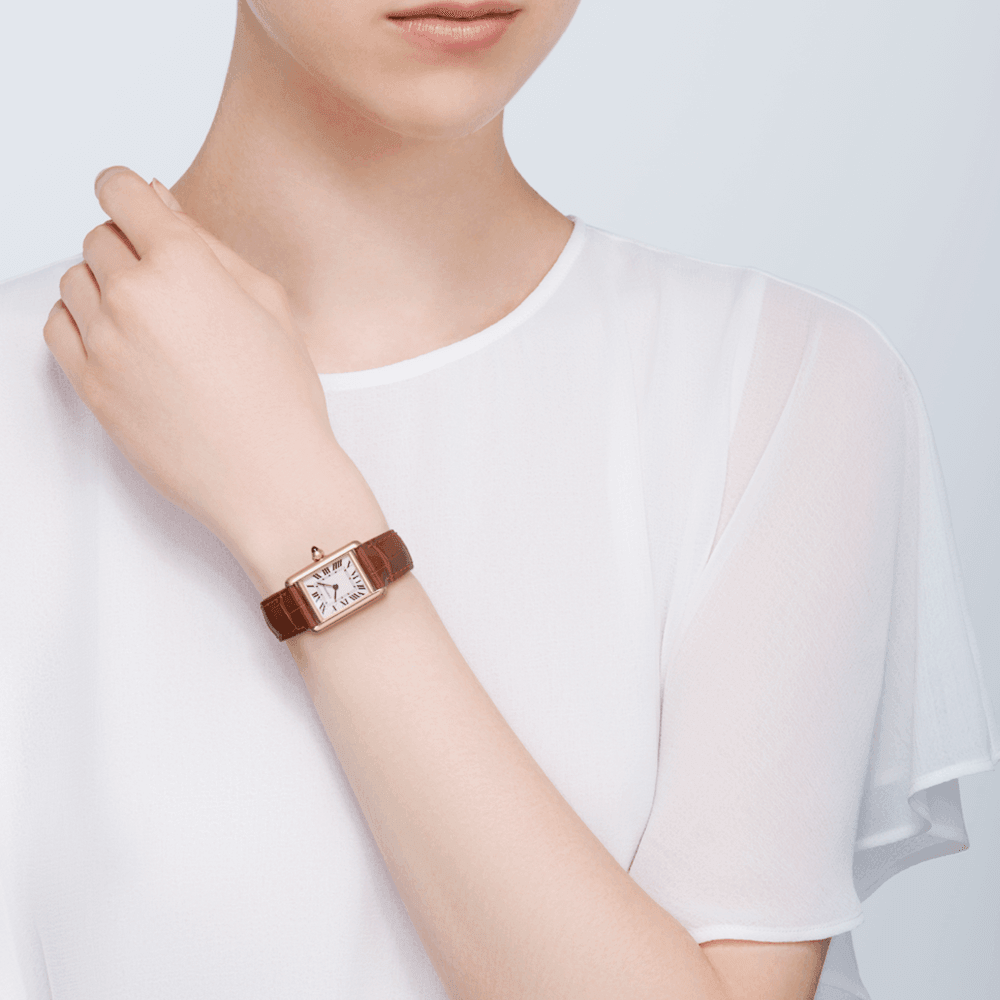 Cartier Tank Louis Cartier 18ct Yellow Gold Leather Strap Watch