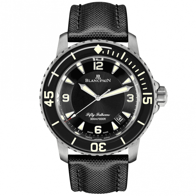 Fifty Fathoms Automatique 45mm Black Dial Strap Watch