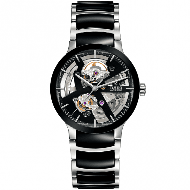 Centrix 38mm Black Ceramic Skeleton Dial Automatic Watch