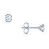 18ct White Gold Round Brilliant Diamond Semi-Rubover Stud Earrings