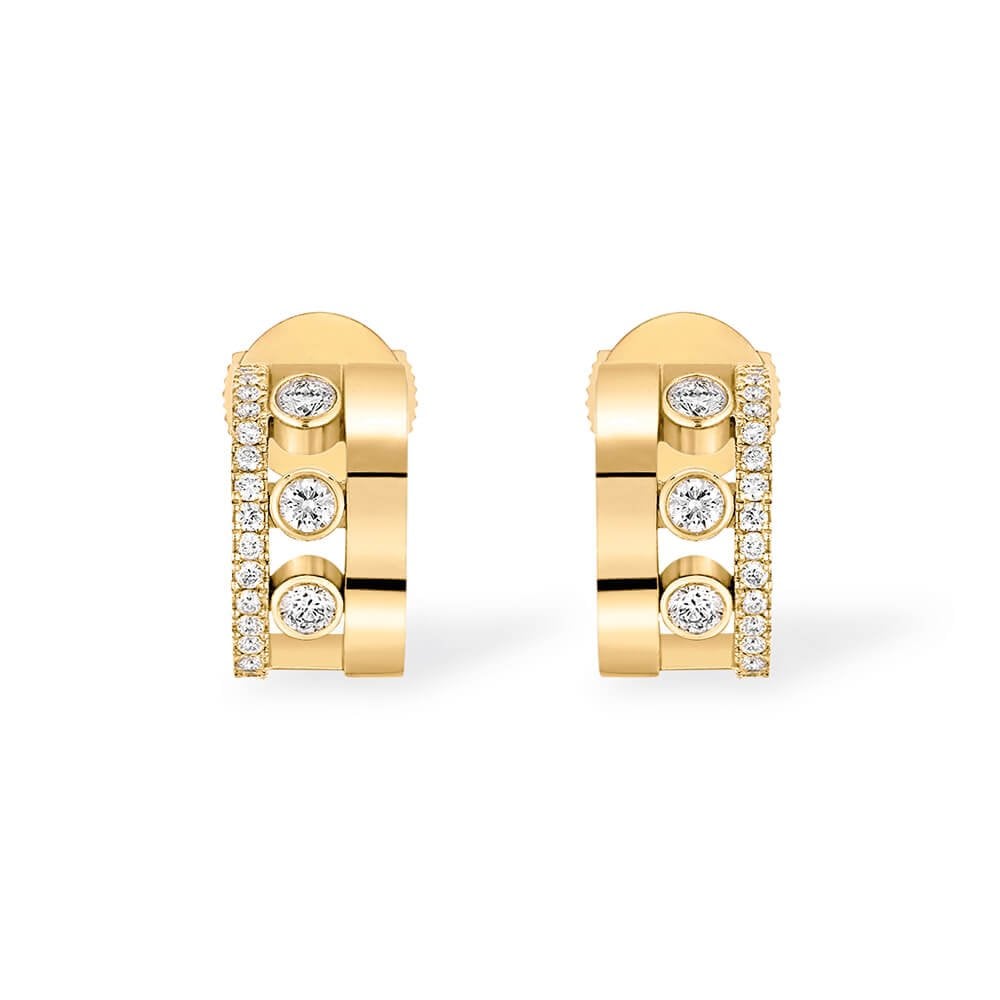 Move Romane 18ct Yellow Gold Diamond Set Mini Hoop Earrings