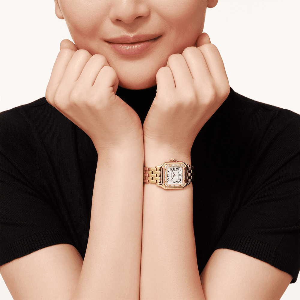 Panthère de Cartier Medium 18ct Yellow Gold Diamond Set Watch