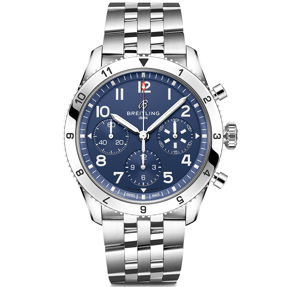 Classic AVI Tribute to Vought F4U Corsair Blue Dial Chronograph Bracelet Watch