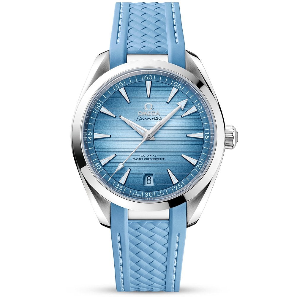 Seamaster Aqua Terra 41mm Summer Blue Dial Rubber Strap Watch