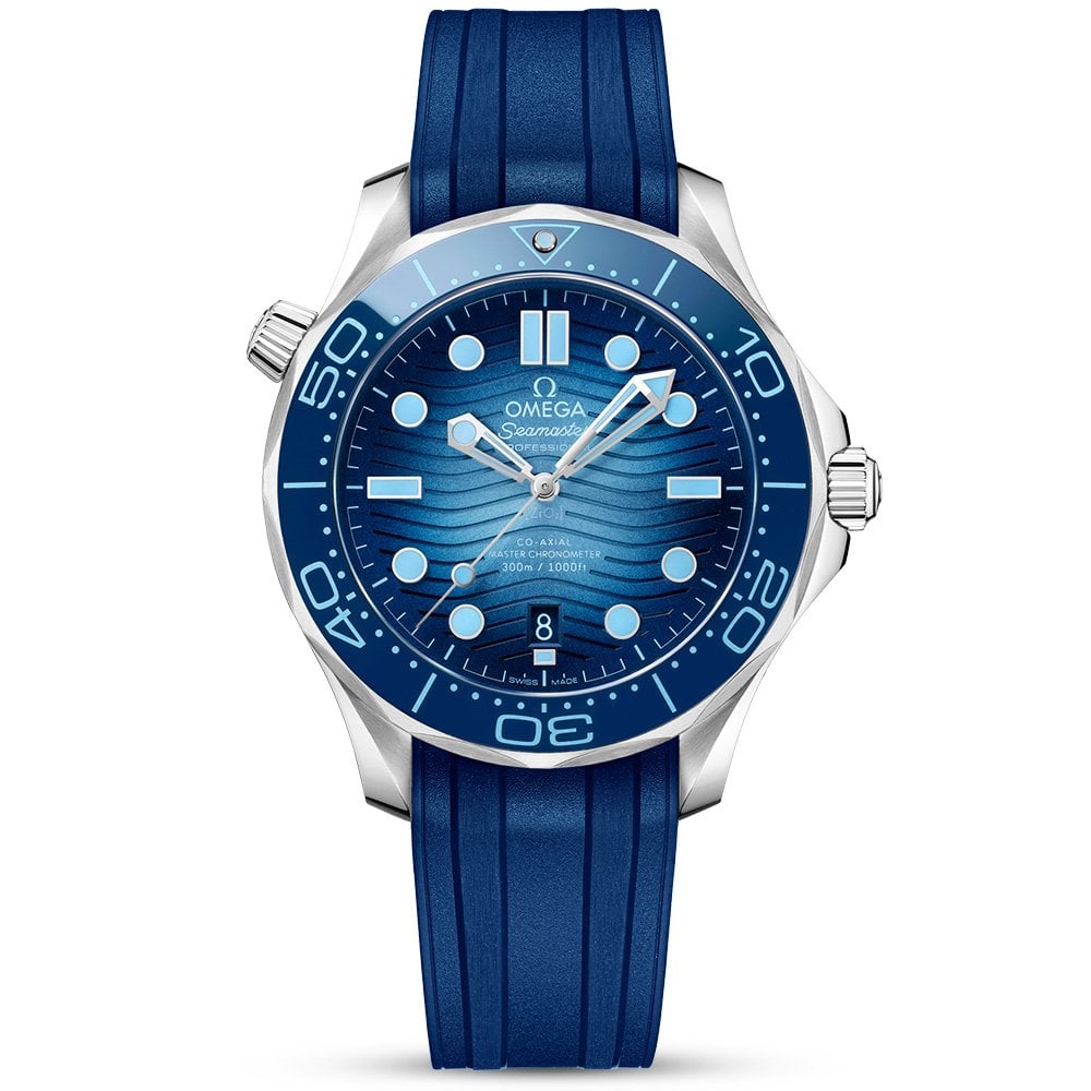 Seamaster Diver 300m 42mm Summer Blue Dial Rubber Strap Watch