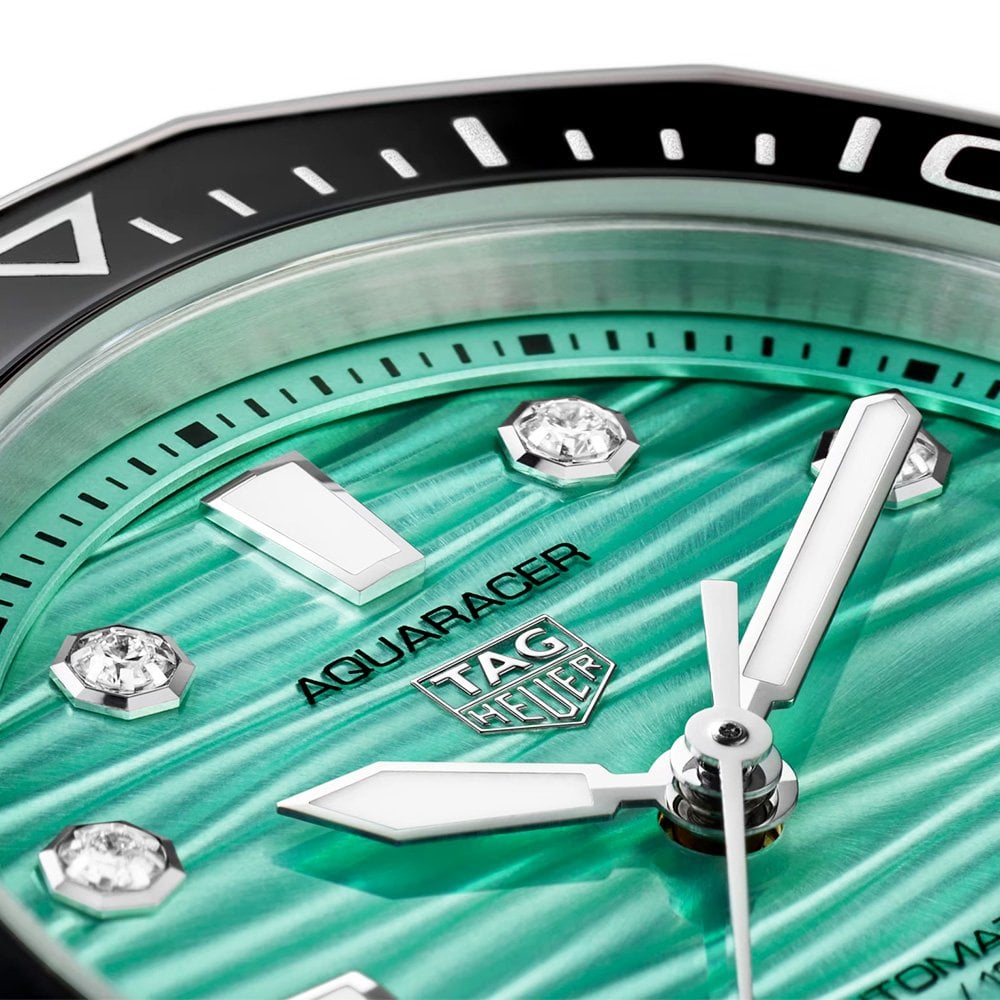 Aquaracer 36mm Green Diamond Dial & Ceramic Bezel Ladies Automatic Watch