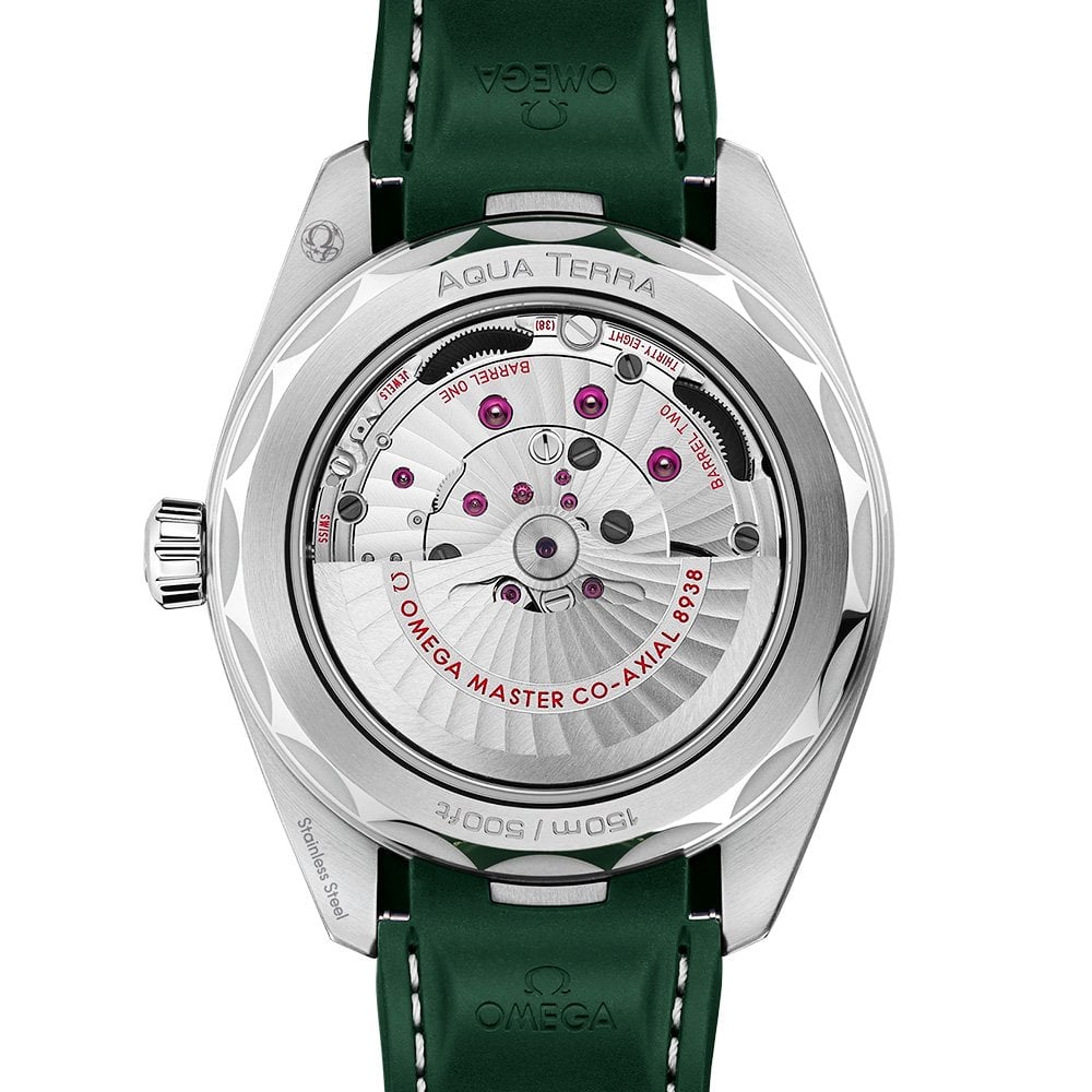 Seamaster Aqua Terra GMT Worldtimer 43mm Green Dial Strap Watch