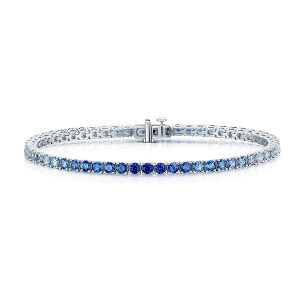 Berry's 18ct White Gold Sapphire and Diamond Tennis Bracelet - Berry's Jewellers