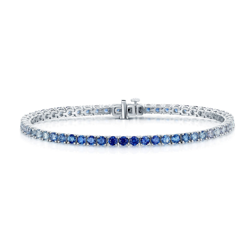 Berry's 18ct White Gold Sapphire and Diamond Tennis Bracelet - Berry's Jewellers