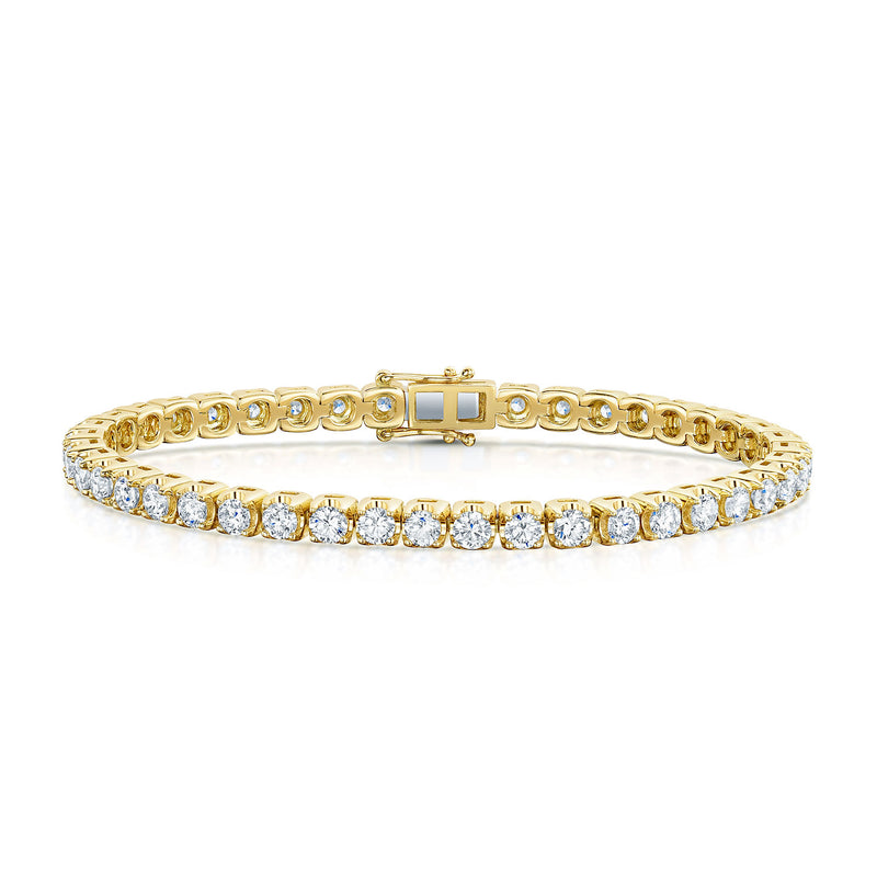 18ct Yellow Gold Round Brilliant Cut Diamond Tennis Bracelet
