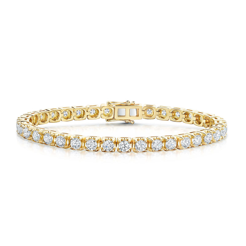 18ct Yellow Gold Round Brilliant Diamond Tennis Bracelet