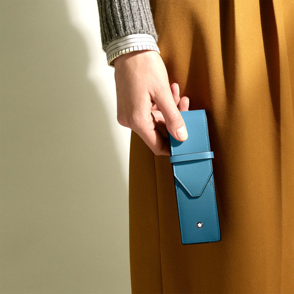 Montblanc Meisterstück Smoky Blue 2 Pen Pouch - Berry's Jewellers