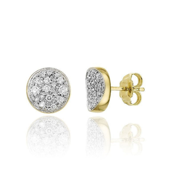 Chimento Armillas Glow 18ct Yellow Gold Circle Diamond Pave Set Stud Earrings - Berry's Jewellers