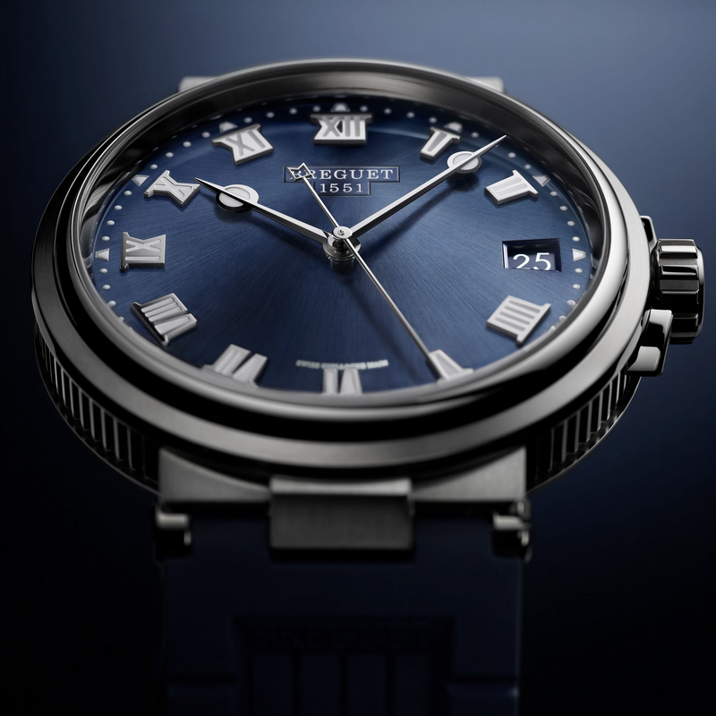 Breguet Marine 40mm Blue Dial Automatic Rubber Strap Watch - Berry's Jewellers