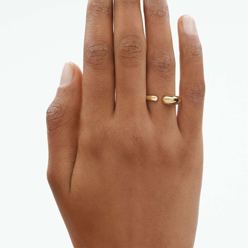 Georg Jensen Mercy 18ct Yellow Gold Plain Mini Ring - Berry's Jewellers