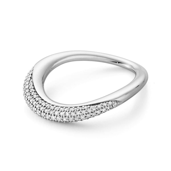 Georg Jensen Offspring Silver Diamond Set Ring - Berry's Jewellers