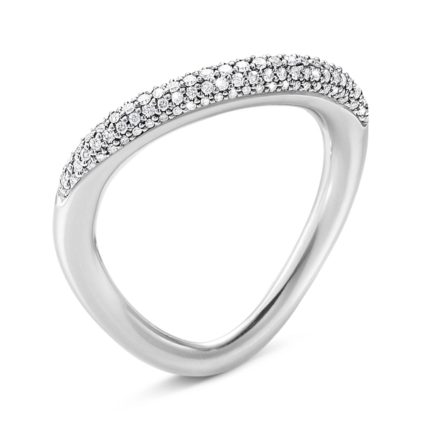Georg Jensen Offspring Silver Diamond Set Ring - Berry's Jewellers
