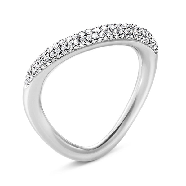 Georg Jensen Offspring Silver Diamond Set Ring - Berry's Jewellers