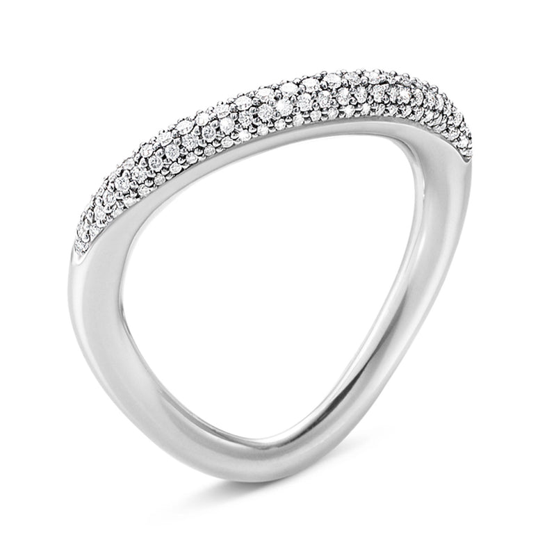 Georg Jensen Offspring Silver Diamond Set Ring - Berry's Jewellers