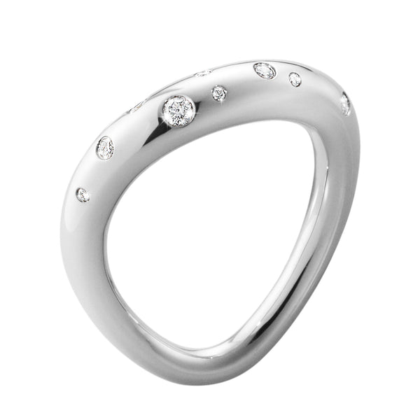 Georg Jensen Offspring Silver Diamond Set Ring - Berry's Jewellers