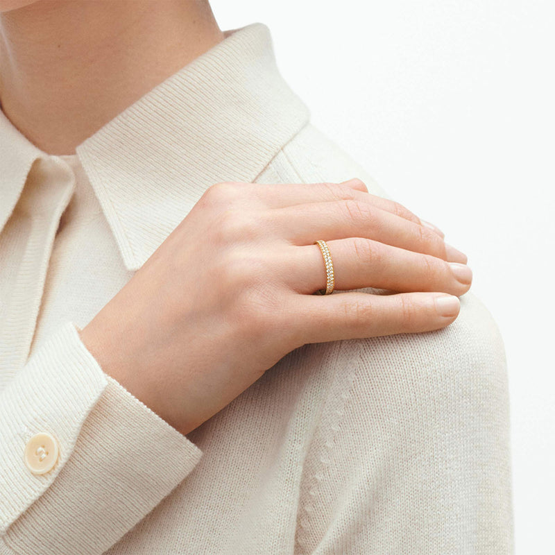 Georg Jensen Magic Yellow Gold Diamond Pave Set Centre Ring - Berry's Jewellers