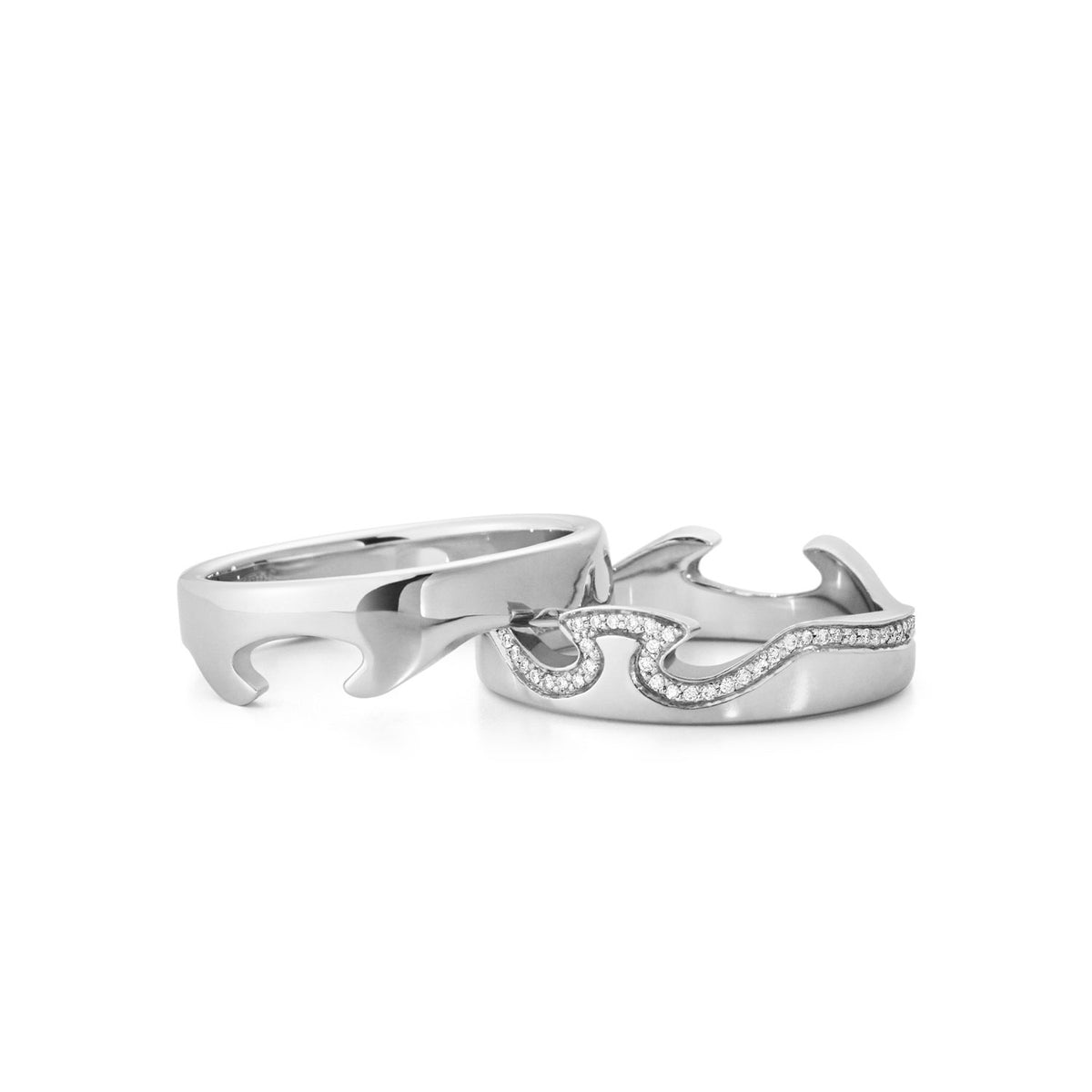Georg Jensen Fusion 18ct White Gold Diamond Set End Ring - Berry's Jewellers
