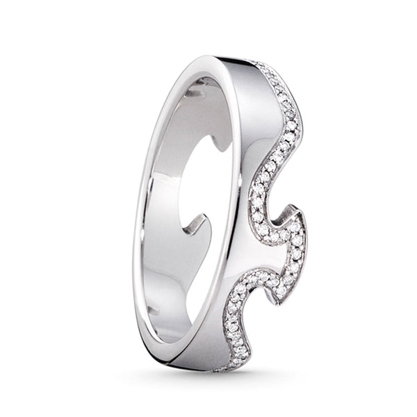 Georg Jensen Fusion 18ct White Gold Diamond Set End Ring - Berry's Jewellers