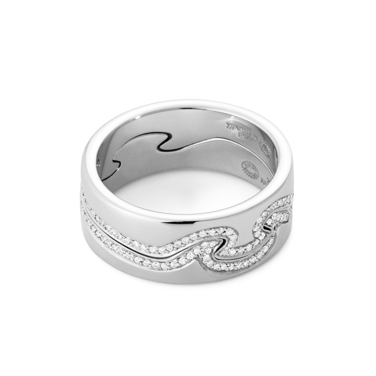 Georg Jensen Fusion 18ct White Gold Diamond Set End Ring - Berry's Jewellers