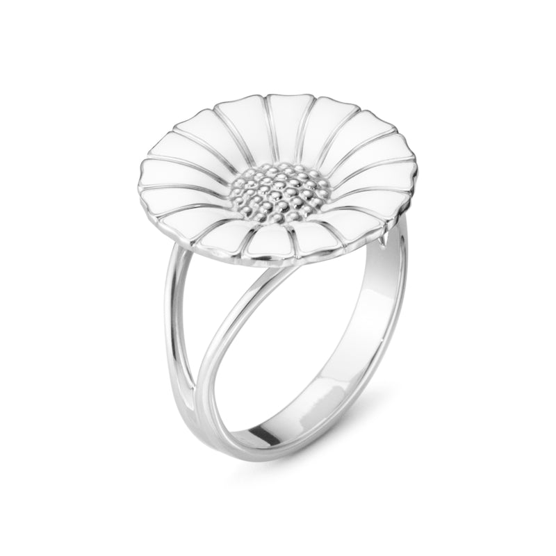 Georg Jensen Daisy Silver And White Enamel Ring - Berry's Jewellers