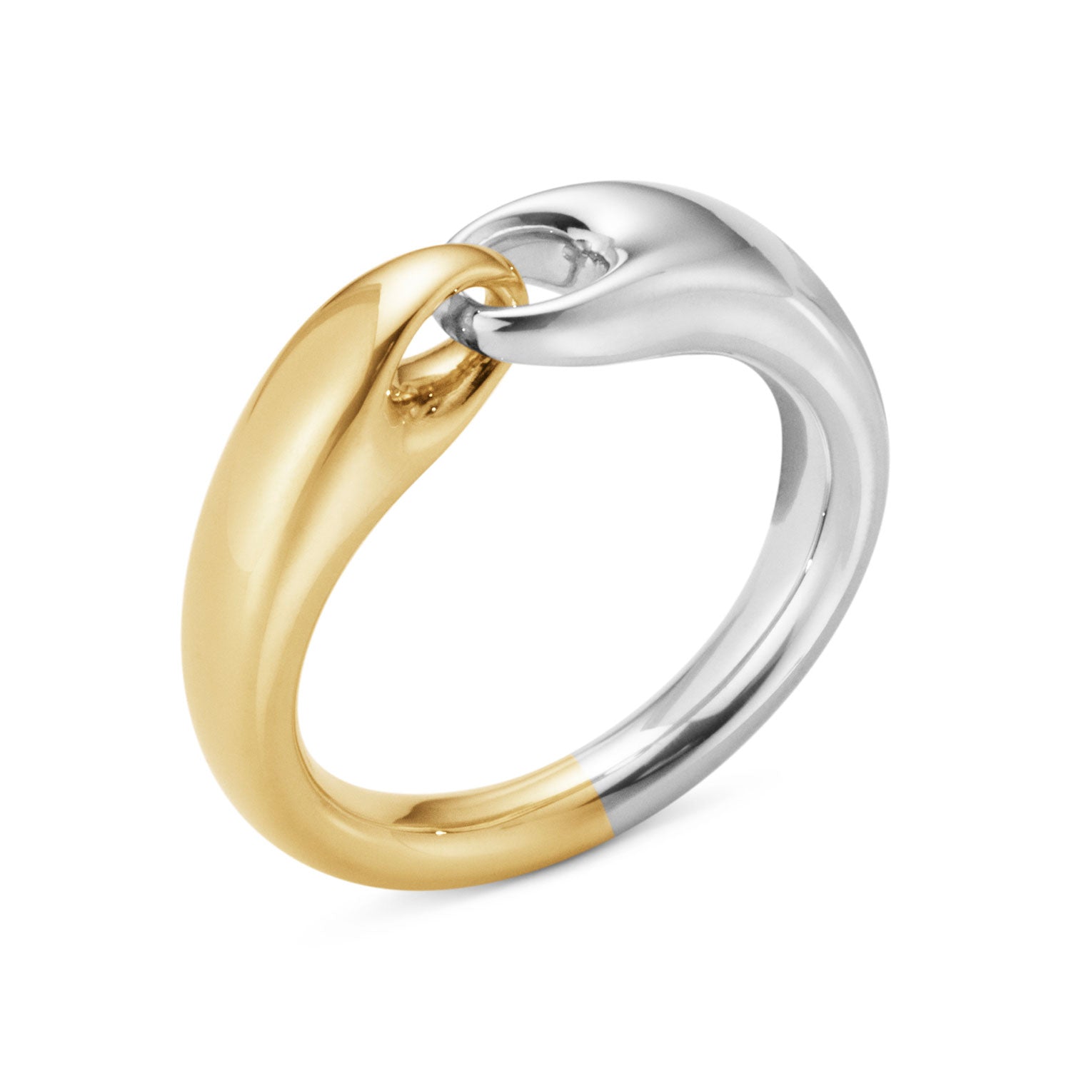 Georg Jensen Reflect 18ct Yellow Gold And Silver Small Ring - Berry's Jewellers