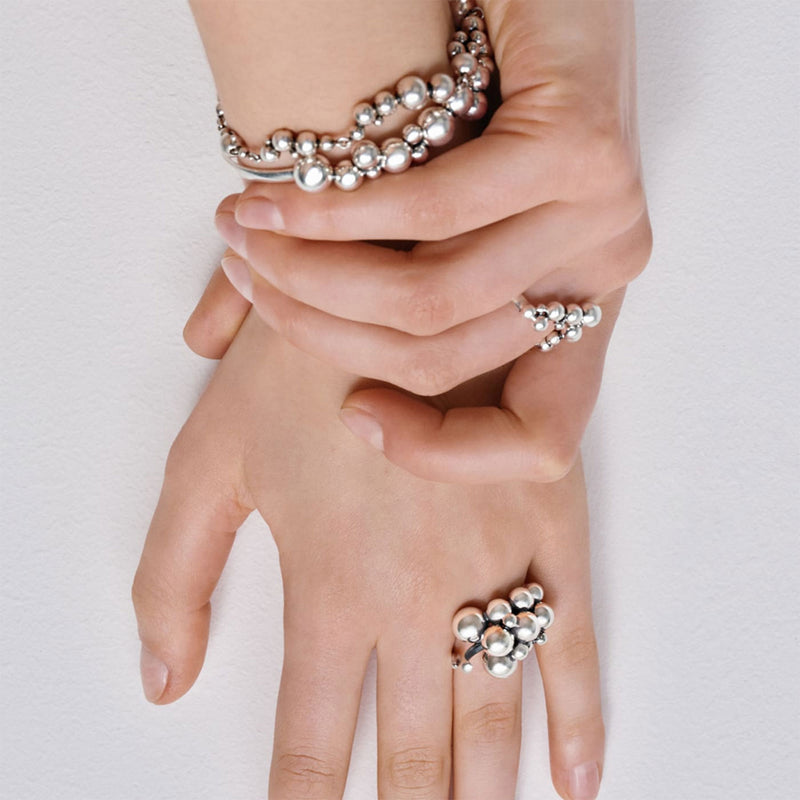 Georg Jensen Moonlight Grapes Sterling Silver Ring - Berry's Jewellers