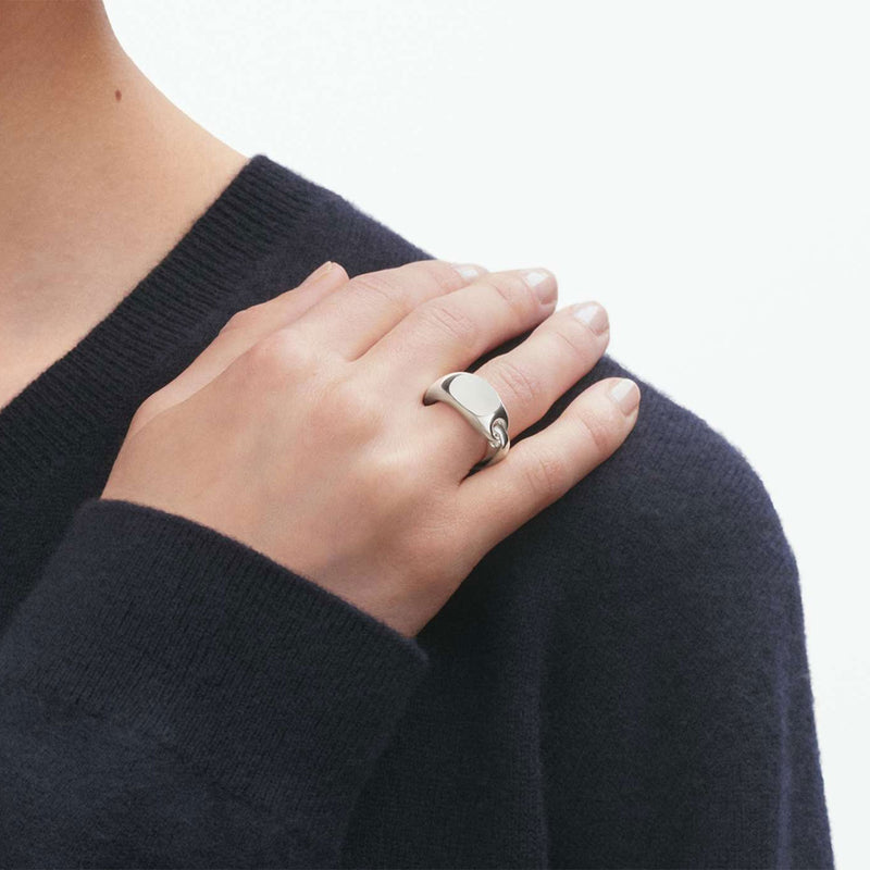 Georg Jensen Reflect Sterling Silver Signet Ring - Berry's Jewellers