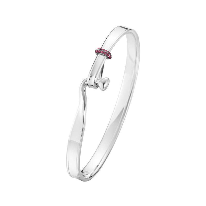 Georg Jensen Torun Silver Pink Sapphire Set Bangle - Berry's Jewellers